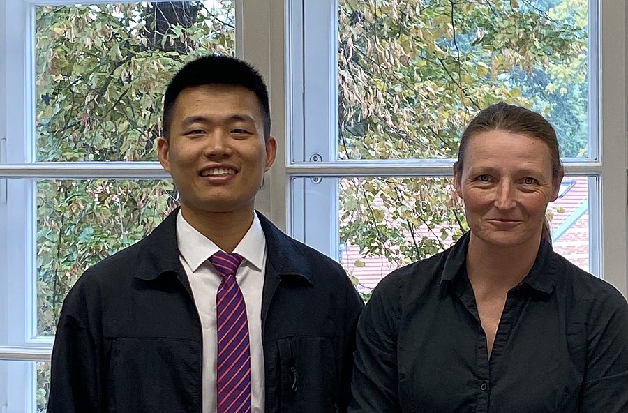 Der Promovent F. Qiu und Prof. Dr. K. Legerlotz